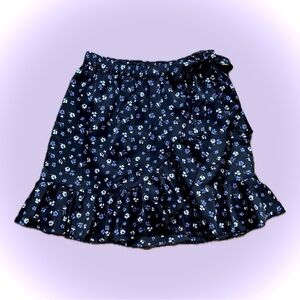 Abercrombie and Fitch black floral ruffle skirt